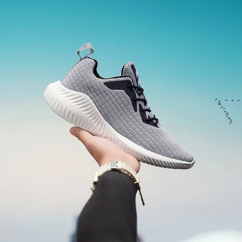 

Fast Run Sneakers Men Breathable Running Shoes Fly Weave Mesh Outdoor Sport Shoes Men Increase Black Upper Lace Up Male Shoes