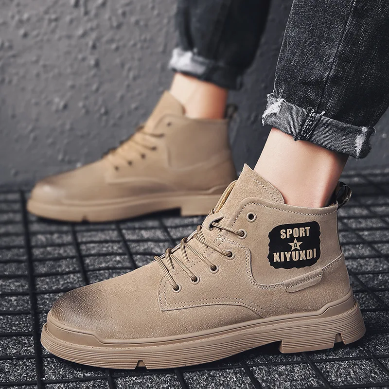 

2019 New Style Autumn & Winter MEN'S SHOES Korean-style High-top Board Shoe Martin Boots Versatile Trendy Shoes Sports Warm Cott