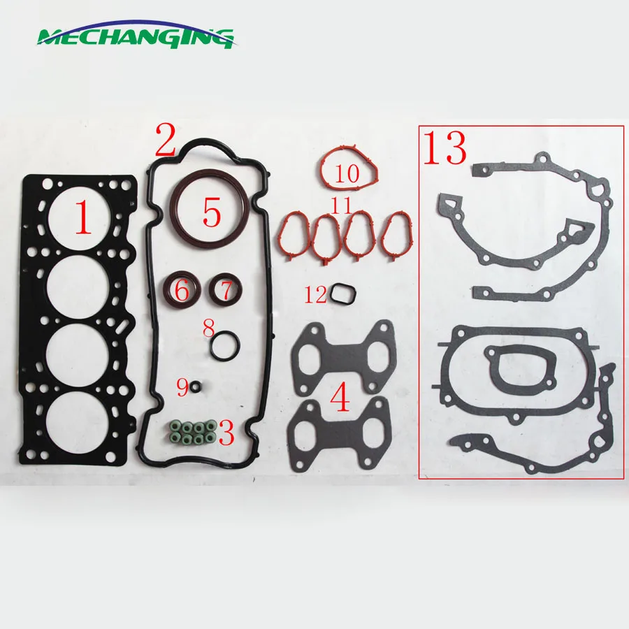 FIT FOR FIAT PANDA (169) 1.1 OR PUNTO (188) 1.2 188A4.000 187A1.000 223A5 FULL SET ENGINE PARTS ENGINE seal GASKET 50203200