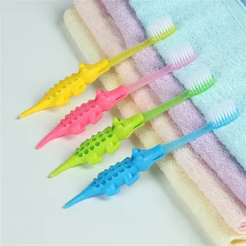 

4PCS/Lot Kids Cartoon Crocodile Toothbrush Children Soft Bristle Tooth Mouth Clean Oral Care Small Animal Super Fine Soft Hair