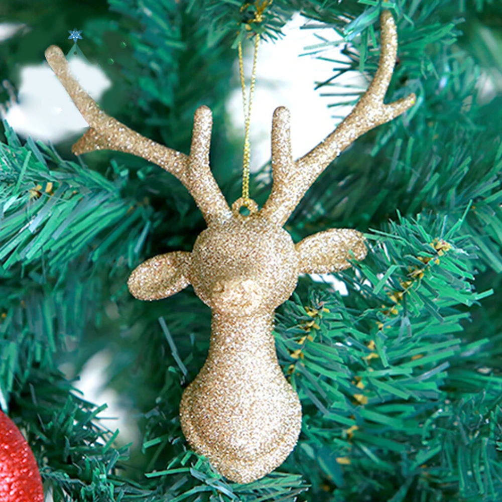 3pcs Christmas Tree Decor Painted Elk Pendant Xmas Party Decor Deer Pendants Christmas Decoration for Home Gifts