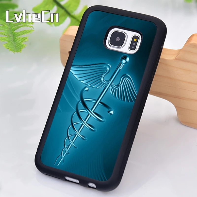 LvheCn Medical Caduceus Symbol EMT RN MD Phone Case For Samsung Galaxy S9 S8 S10 Plus Lite S6 S7 Edge S5 Note 5 8 9 10 Coque |