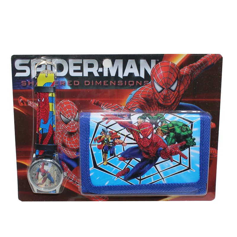 

hot anime movie tv spiderman woody buzz lightyear avengers action toy figure wallet and watch gift toy for children kids hobby collection