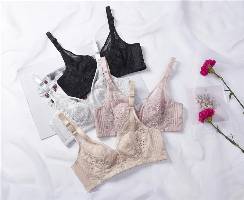No steel ring rabbit ears wrapped bra ultra thin super breathable underwear size sexy gathered side closed bra