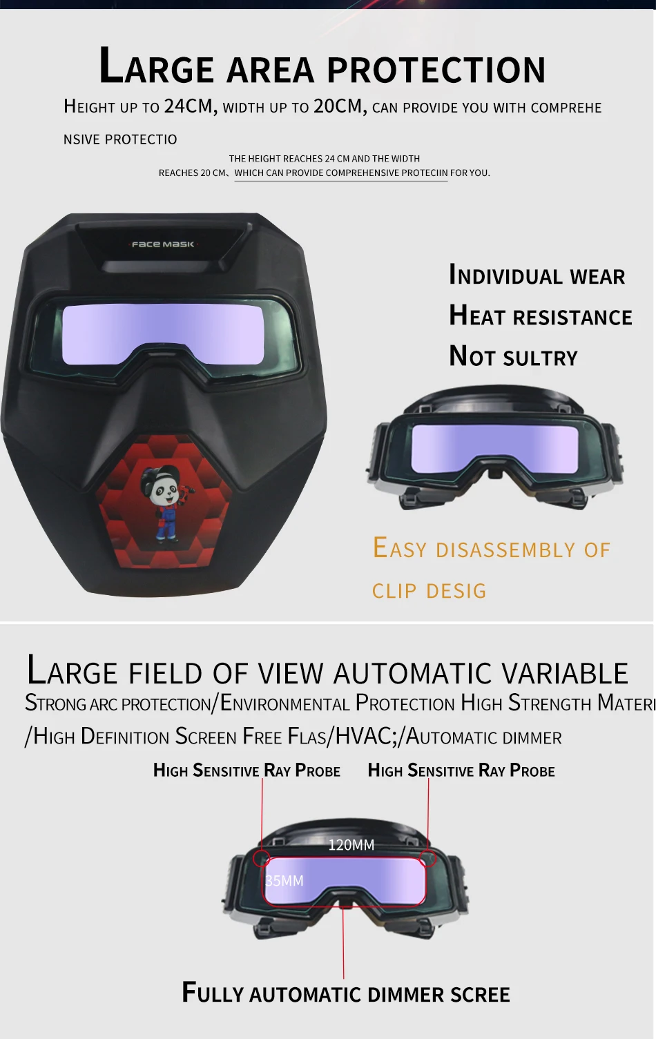 Outside Control Solar Auto Darkening Welding Glasses Welder Mask Welding Helmet With Shade eara Din9-Din13