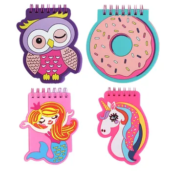 

4pcs Useful Practical High Quality Convenient Portable Cartoon Notebook Loose-Leaf Notepad Coil Notepad for Home Students School