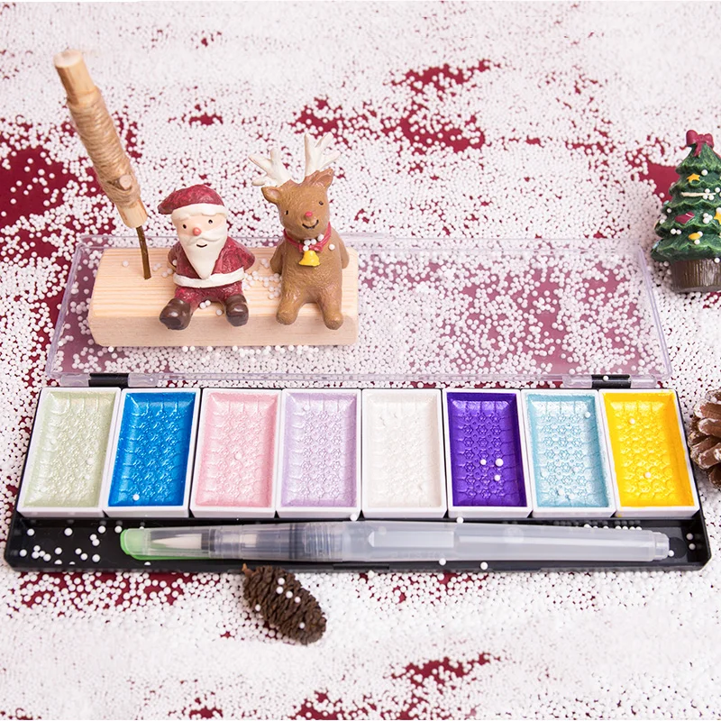 

5/8 Colors Premium Solid Water Color With Waterbrush Metallic Gold Pigment Paint Set For Painting Watercolors Art Supplies