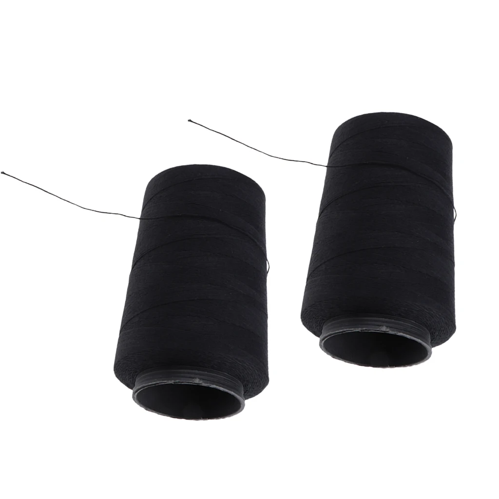 2Pcs Black Weaving Thread Spool 902 Yards for Wig Making Sewing Thread Hair Weft Weaves Extensions Braids - 825m