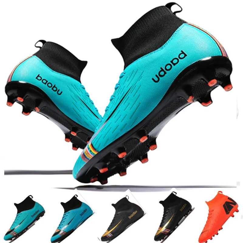 PROD 4000281607941 New Soccer Shoes Men High Top Training Ankle AG/TF
Sole Outdoor Cleats Sport Shoes Spike Women Crampon Football Turf Boots
Mens