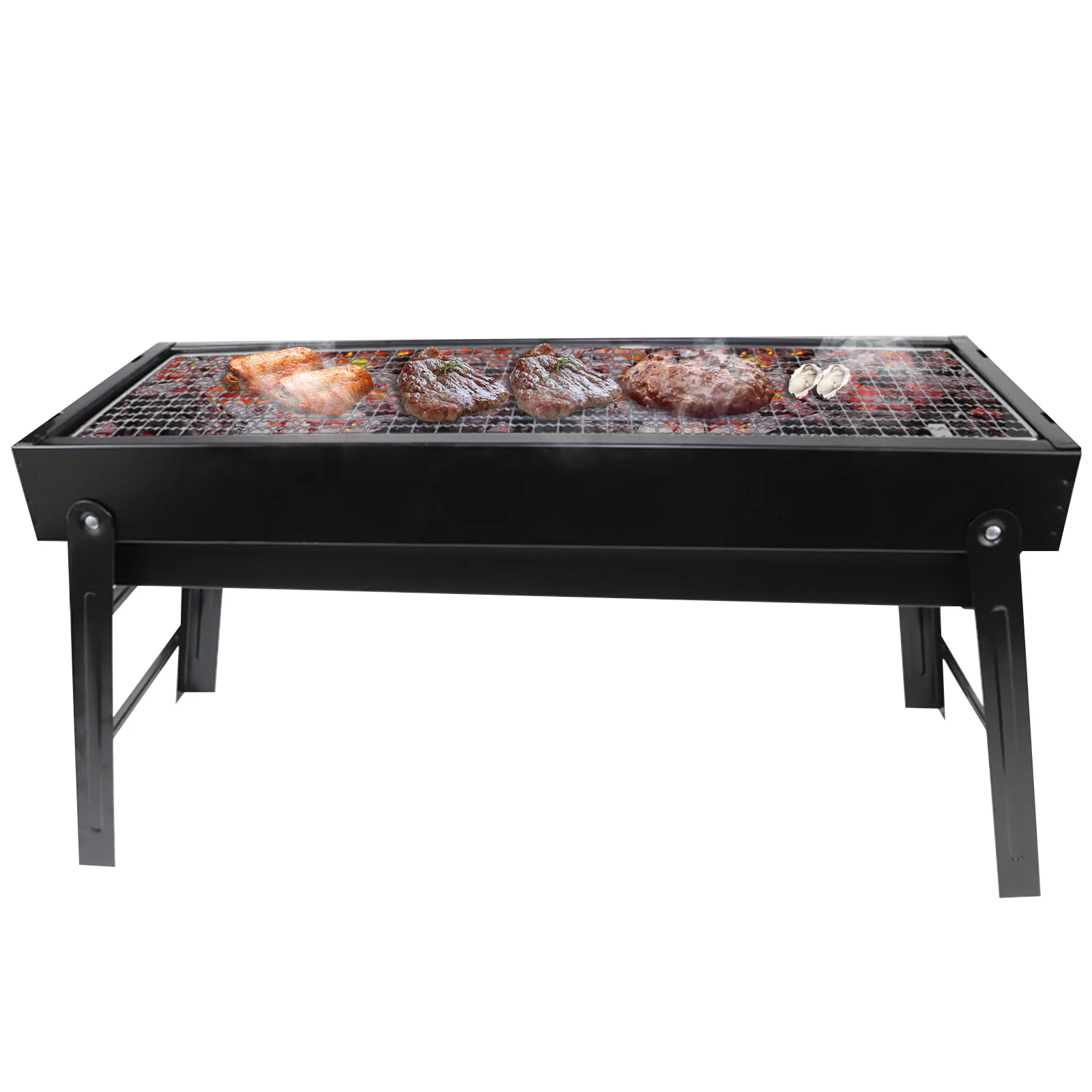 Charcoal Grill Portable Barbecue Stainless Steel Folding Tabletop for Outdoor Cooking Camping Picnic | Дом и сад