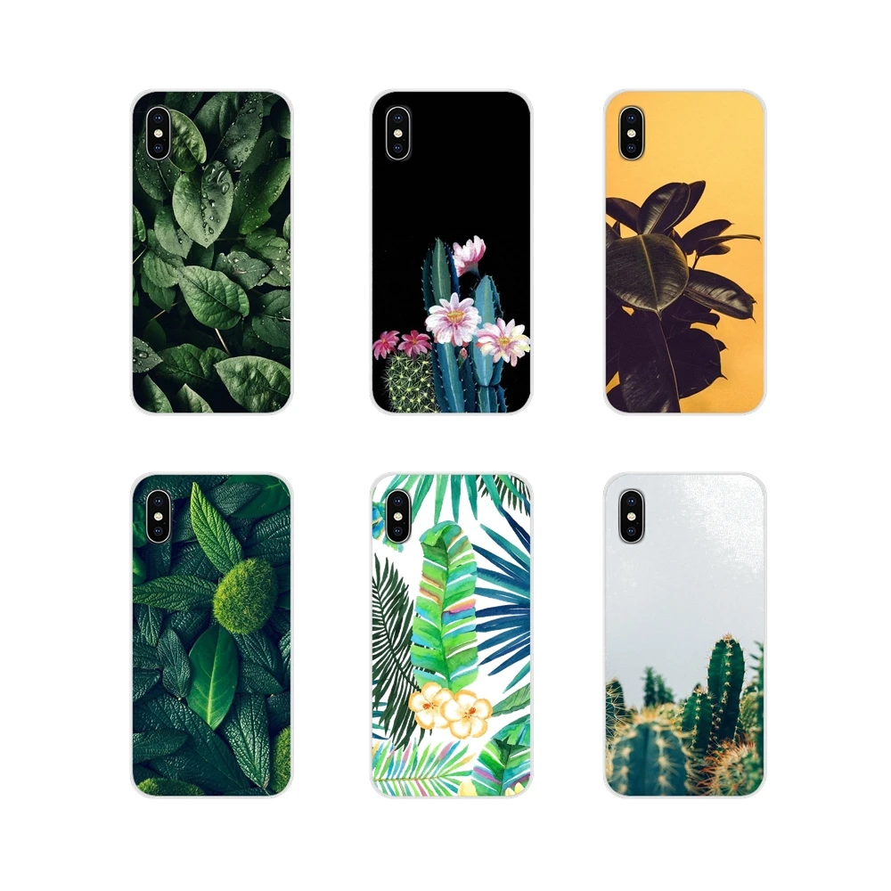 

For Apple iPhone X XR XS MAX 4 4S 5 5S 5C SE 6 6S 7 8 Plus ipod touch 5 6 Nature Palm tree Leaves Cactus Accessories Phone Cover