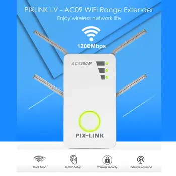 

1200Mbps High Speed WiFi Repeater Signal Booster Dual Band AP 2.4G/5G Wireless Wall Mounted AC Extender Router Amplifier WPS