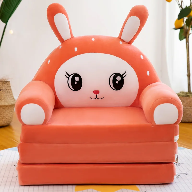 Плюшевый мягкий детский складной трехслойный диван Kawaii милый животный малыш для