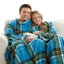 Очень большое плюшевое теплое одеяло s, носимые одеяла с принтом, Двухслойное одеяло с рукавами, изготовленное на заказ одеяло s