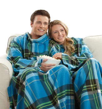 

Extra large plush Warm blankets,Wearable Printing Blankets , Double layer Throw Sleeves blanket, Custom Sleeve Blankets
