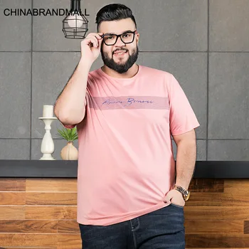 

Plus Fat Plus Size Round Neck Short Sleeve T Shirt Fat Man Large Size Men's Wear Half Sleeve T-shirt Loose Leisure