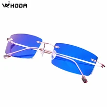 Титановый сплав без оправы анти голубой свет оправа для очков для мужчин женские очки ультра-легкие радиационно стойкие компьютерные игровые очки