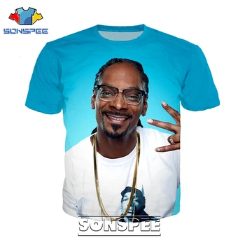 

SONSPEE 3D Print Men Women Streetwear Hip Hop Short Sleeve Snoop Dogg T-shirts Casual Harajuku Pullover Funny Rapper Tees Tops