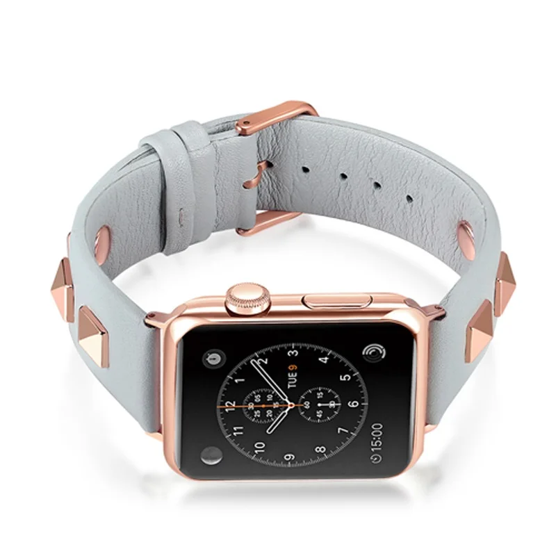 Кожаный ремешок-браслет с заклепками для apple watch band 4 correa 44 мм 40 мм iwatch 38 мм 42 мм серия 4 3 2 1 Аксессуары для apple watch
