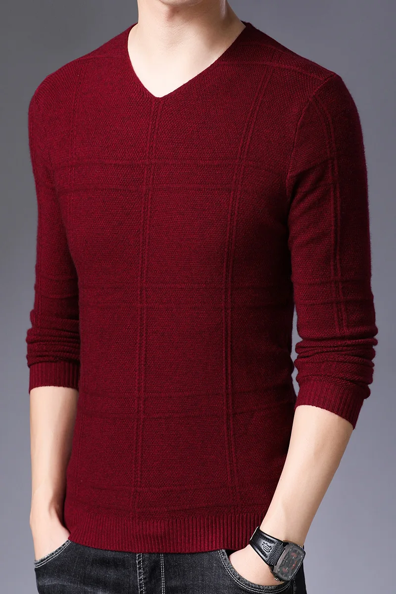 2019 New Fashion Brand Sweater Mens Pullover Pure color Slim Fit Jumpers Knitred Woolen Autumn Korean Style Casual Men Clothes