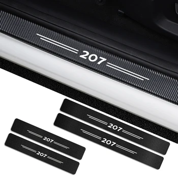 

For Peugeot 307 308 206 207 3008 Accessories Car Styling Protector Cover Carbon Fiber Car Door Sill Scuff Plate Decor Sticker