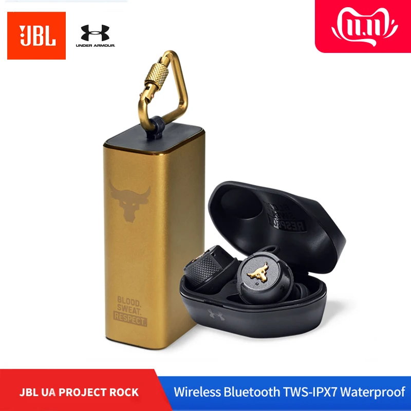Baratos JBL UA Ture inalámbrico Flash proyecto ROCK Bluetooth V4.2 deporte auricular IPX7 impermeable TWS auriculares con caja de carga y micrófono