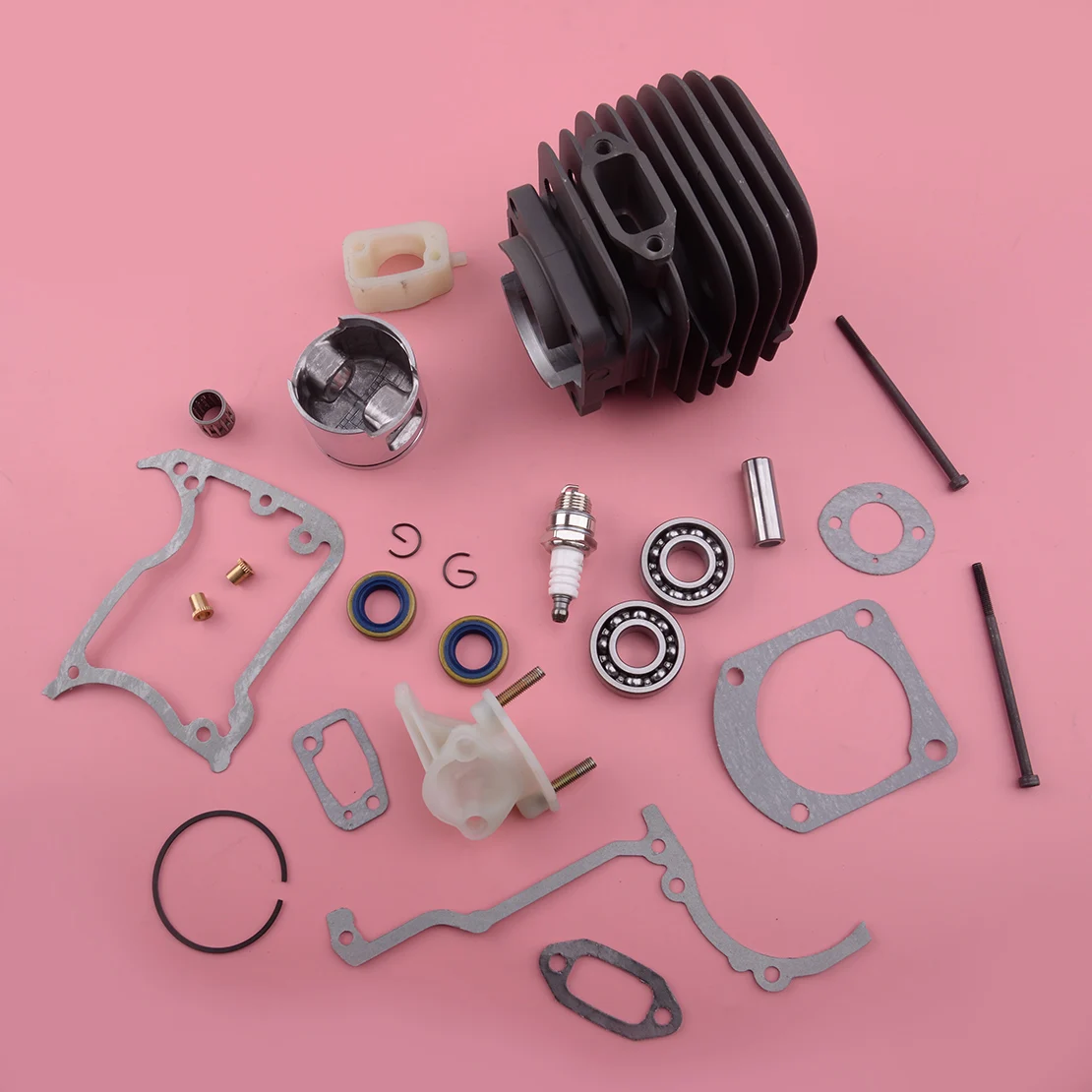 

48mm Cylinder Piston Crank Bearing Kit Gaskets Oil Seal Replacement fit for Jonsered 630 625 Saw