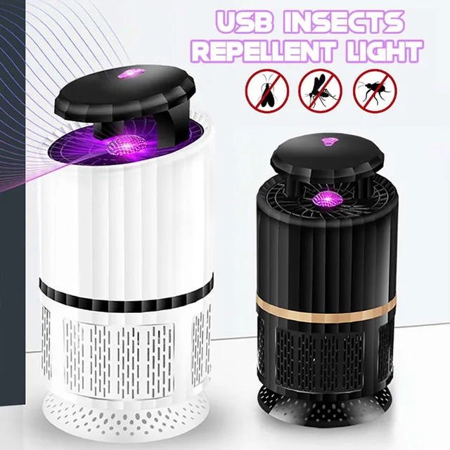 Elektromos Led -Es Szúnyoggyilkos Lámpa Csapdába Usb Hajtású Fotokatalizátor Fly Pest Pester Night Light Az Otthoni Irodai Szobához