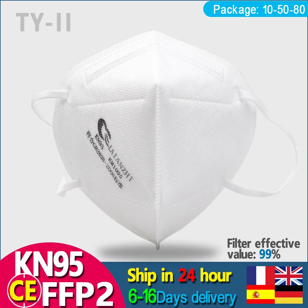 LAIANZHI FFP2 Face masks 50PCS CE protective pm2.5 hygiene sport respirator KN95 mouth