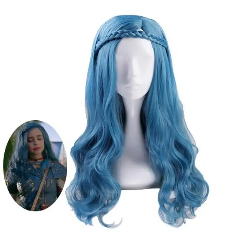 Evie wig Красные костюмы Evie для девочек, костюмы на Хэллоуин для детей, нарядный костюм для вечеринки, Одри Марди Гра, потомки 3, платье для косплея evie - Цвет: Evie wig