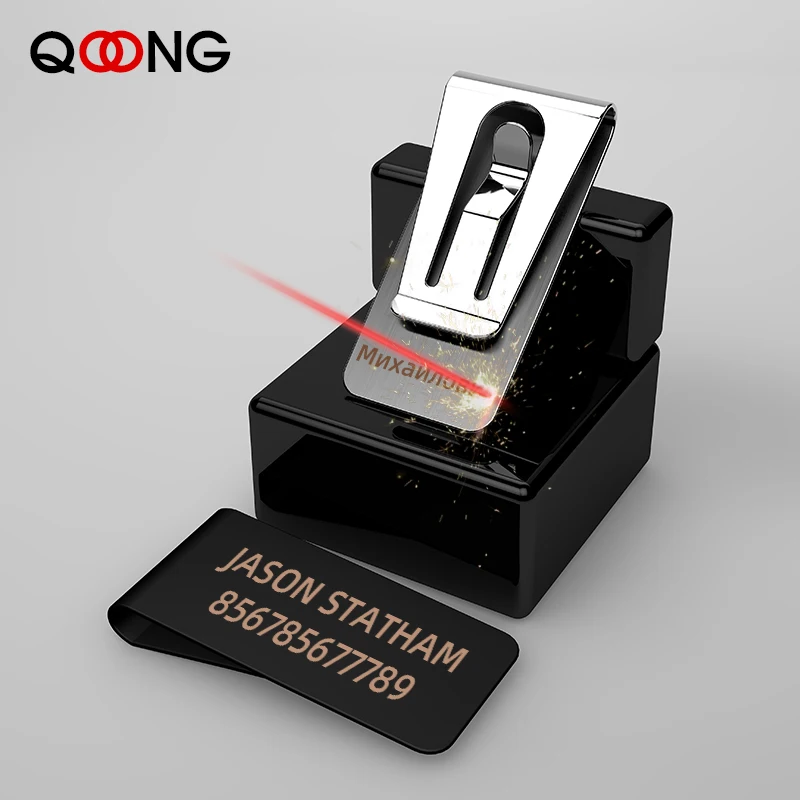 QOONG из нержавеющей стали настраиваемый зажим для денег денежный держатель