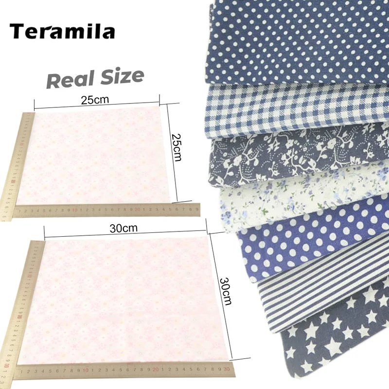 304 Teramila 7 шт./компл. 30x30 см, 25x25 см швейная ткань Лоскутная Ткань для производства одеяла ручной работы из хлопка ткани ткань для вышивки - Цвет: 304