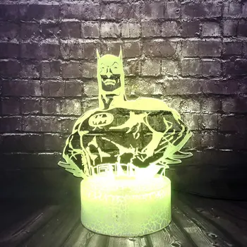 

DC Hero Batman Body Lighting LED 3D Optical Cartoon Table Lamp with USB Remote Base 7 Color Change,Night Light for Kids Room