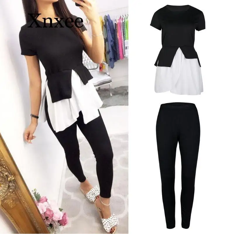 Shirt Tops + Leggings Pants long summer 