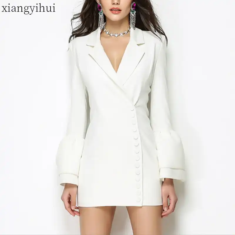 white blazer dress womens