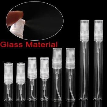 

3pcs/set 2/3/5/10ML Travel Refillable Cosmetic Containers Transparent Empty Glass Spray Bottles Perfume Atomizer Squeeze Tools