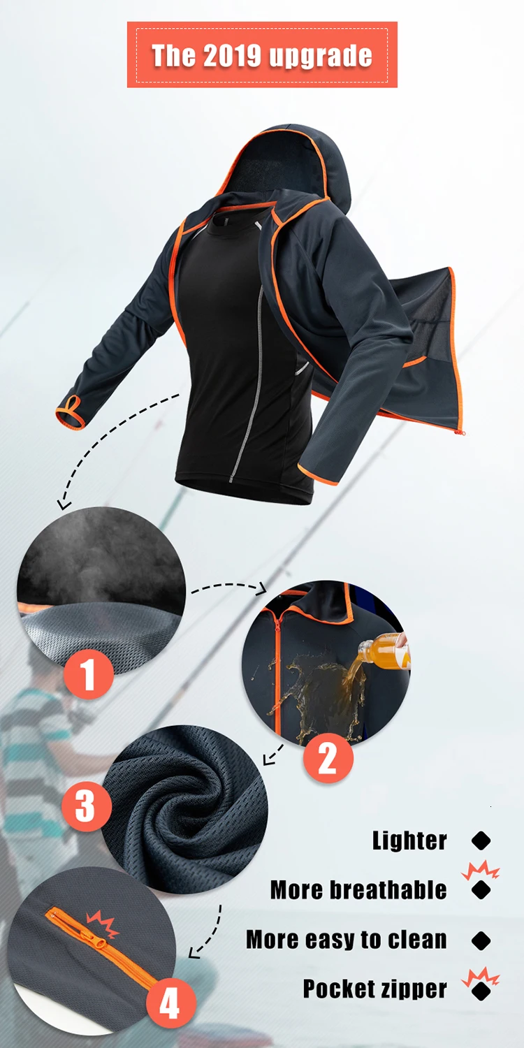 Ледяная шелковая дышащая мужская одежда для рыбалки водоотталкивающая быстросохнущая антимоскитная куртка с длинным рукавом для кемпинга с капюшоном