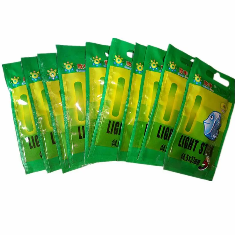 

50pcs/10bags 4.5x37mm Night Fishing Luminous Float Fluorescent Light stick Rod Multi-Color LightsDark Glow Stick fishing tools