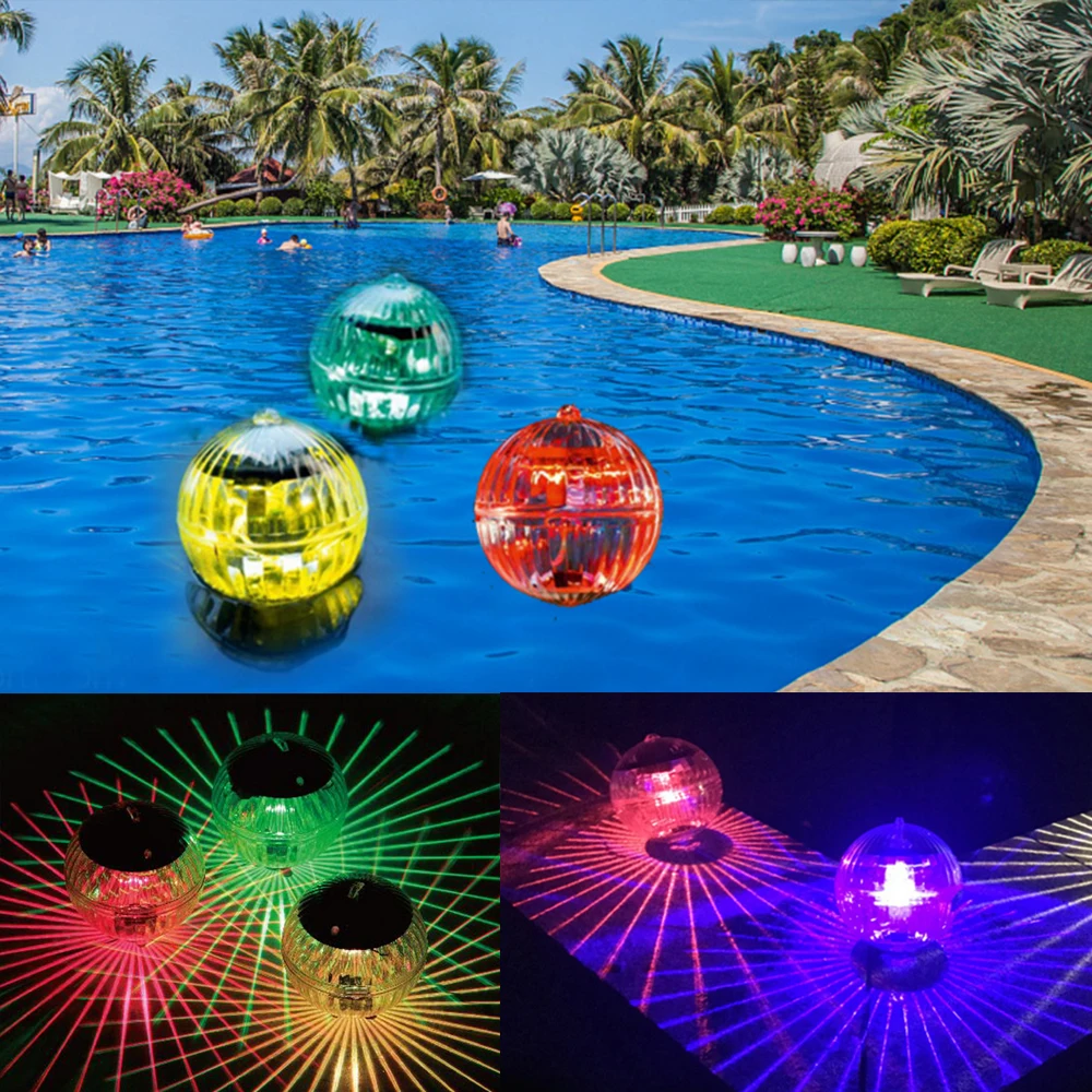 Colorful DEL solaire flottante Lumière sous-marine piscine jardin décoratif boule Lampe #F8s 