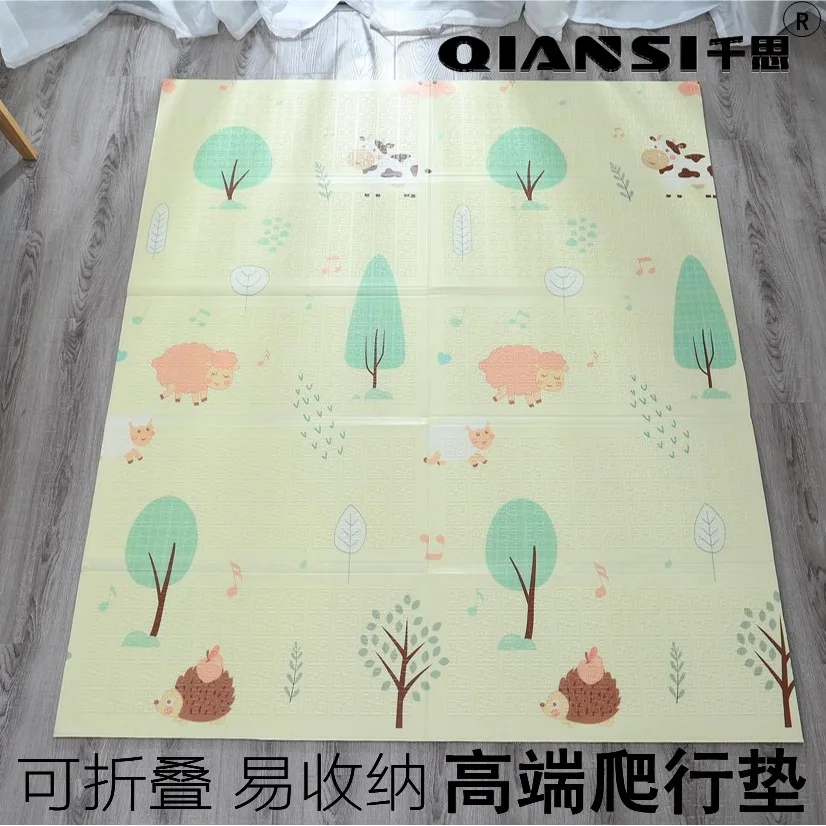 Baby Foldable Crawl Pad Infant Child Environmentally Friendly XPe Climbing Pad Game Blanket Living Room Foam Floor Pad