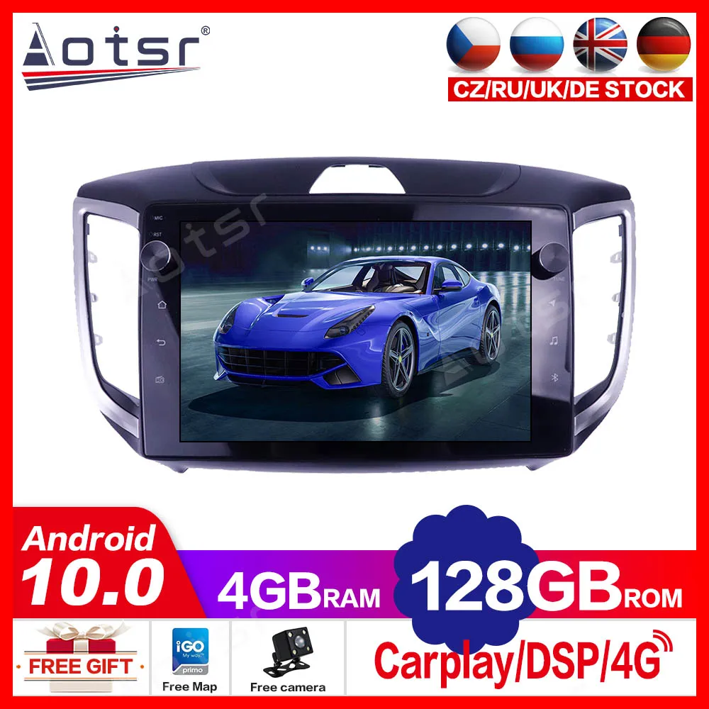 

4+128G For Hyundai IX25 2015-2018 Android10 Car Multimedia Player GPS Navigation Auto Stereo Radio Audio Head Unit Carplay DSP