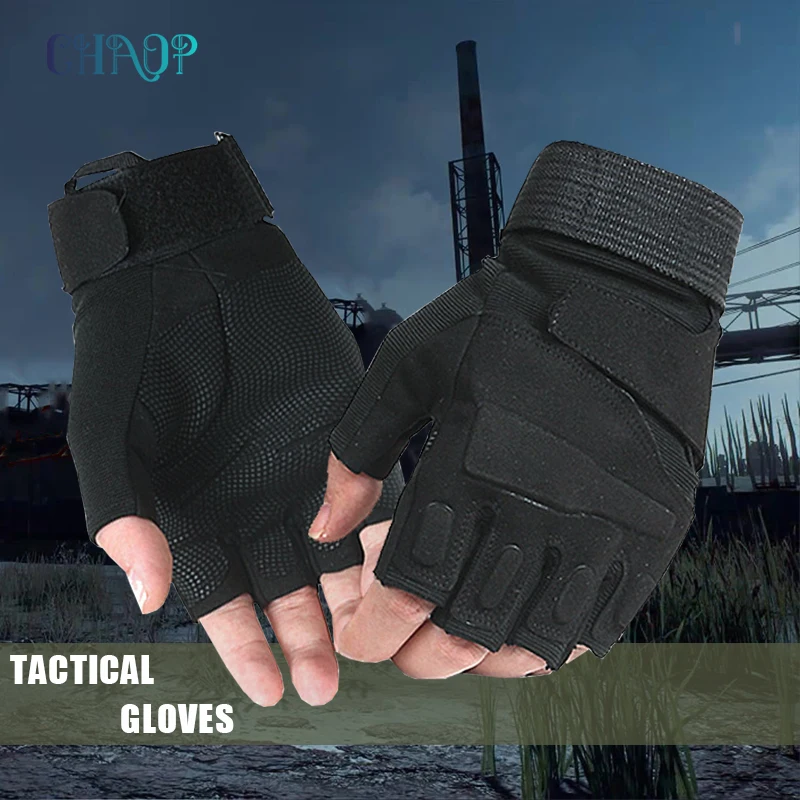 

CHAOP Tactical Half Finger Military Men Gloves Training Outdoor Sports Paintball Cycling Hunting Fitness Army Combat Gloves 2021