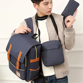 

Fashion Man Large-capacity Travel Backpack Shoulder Bags Combination 3PC Women Large College Student School Shoulder Bags
