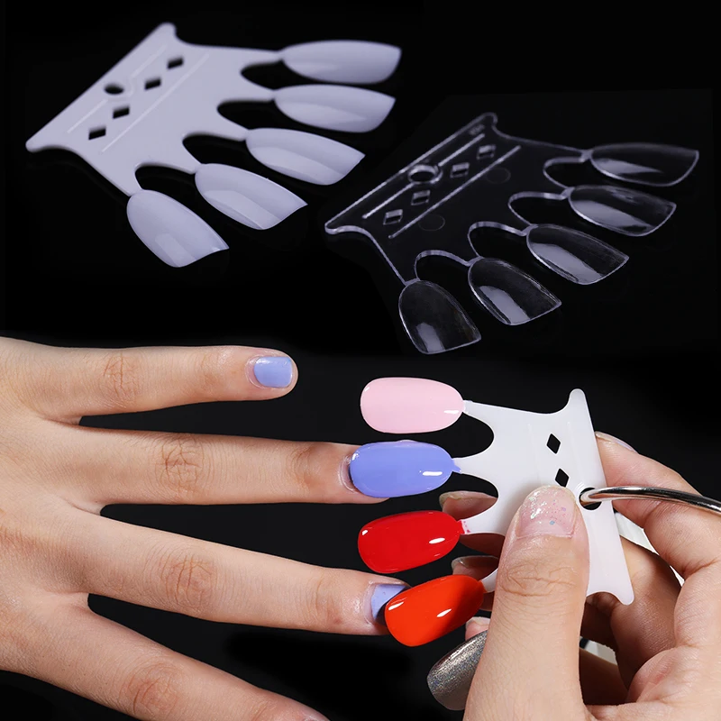 

10 pcs/set Round Shaped Color Card Nail Fake Tips Practice Display Full Cover False for Gel Polish Manicure Nail Art Tools
