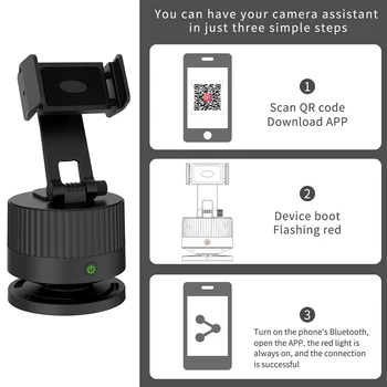 

Universal Auto Face Tracking Video Recording Blogger Desktop Home Gimbal Stabilizer 360 Degree Rotation Hands Free Smart
