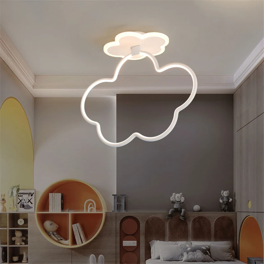 

White Acrylic Cloud Ceiling Lamps Children's Room Star Lamp Bedroom Study Model Room Living Room Art Deco Ceiling Light Fixtures