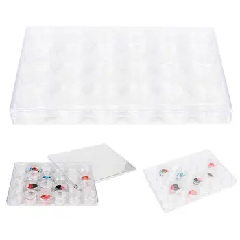 

24 Grids Rhinestone Sequins Bead Organizer Container Nail Art Decoration Round Storage Box Nail Polish Holder Display