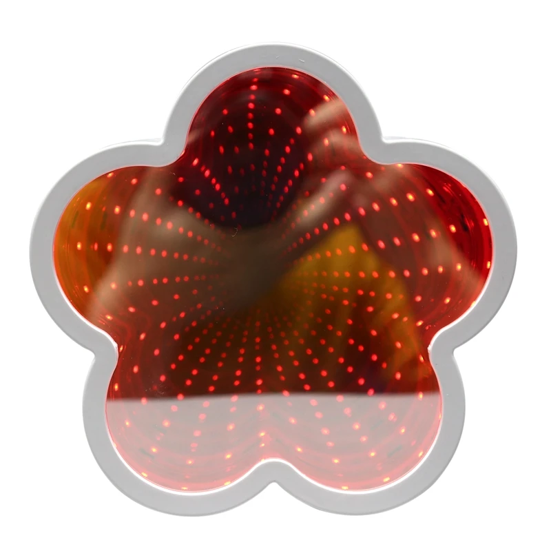 

New 3D Creative Night Light Led Decor Lamp Novelty Mirror For Kids Baby Good Gift Decoration Flower