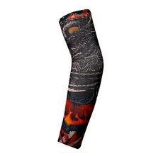 Защита от солнца Для мужчин татуировки на руку, ногу езда на велосипеде на Хэллоуин вечерние украшения Спорт на открытом воздухе рука защитные рукава