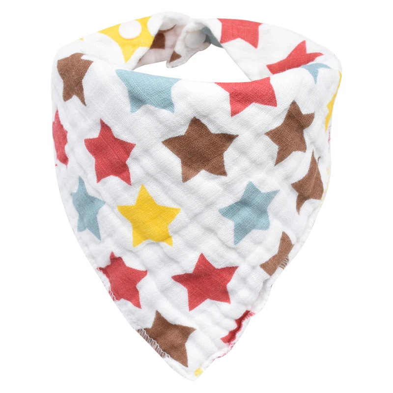 Colorful star Детские нагрудники высокого качества треугольная бандана нагрудники мультфильм Животные печати хлопок младенческой Отрыжка полотенца Новорожденные мальчик девочка аксессуары - Цвет: Colorful star